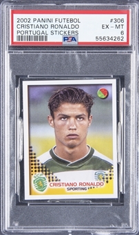 2002-03 Panini Futebol Portugal Stickers #306 Cristiano Ronaldo Rookie Card - PSA EX-MT 6